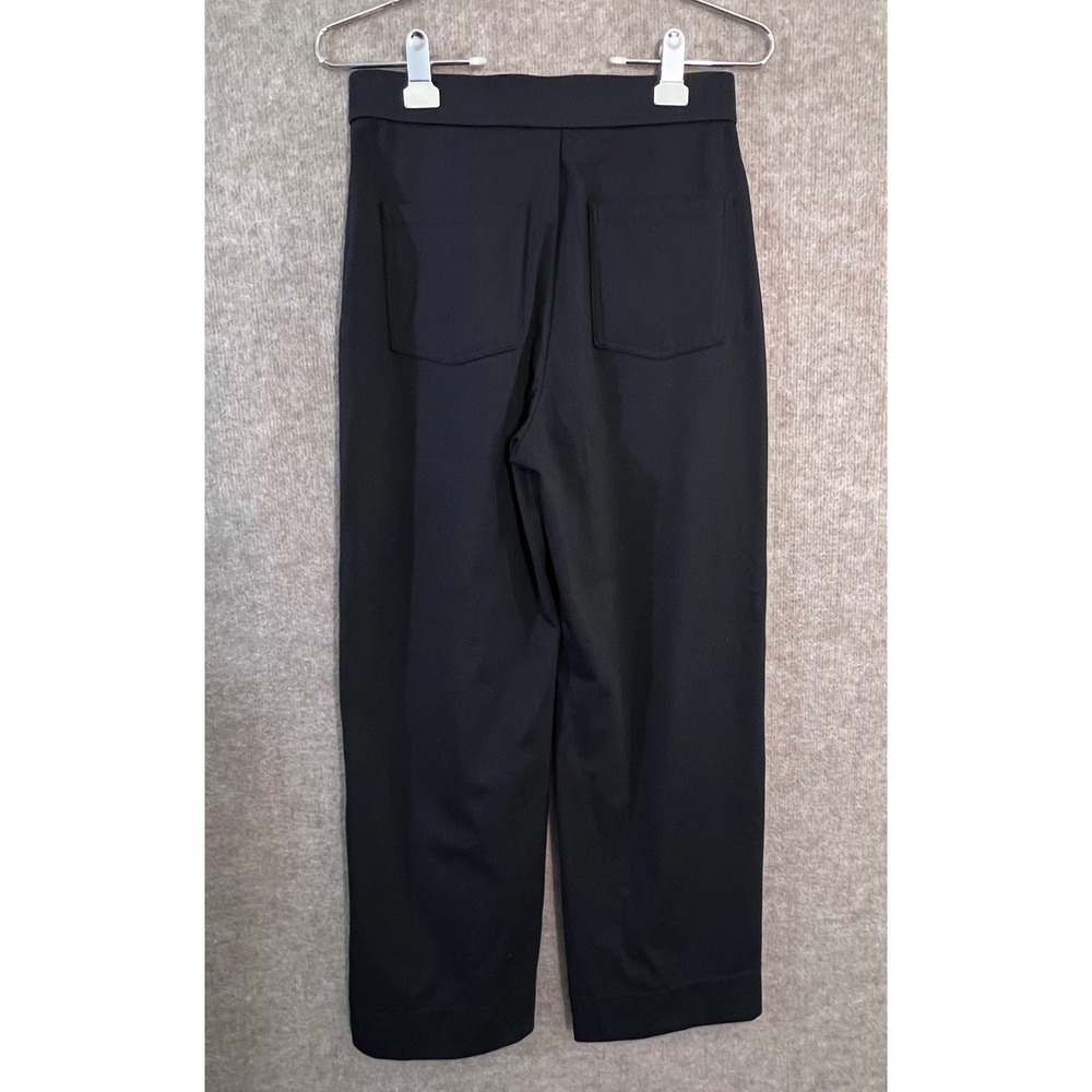 Halara Wide Leg Pants Womens Medium Petite Black Button Front High Rise Office - Picture 2 of 8